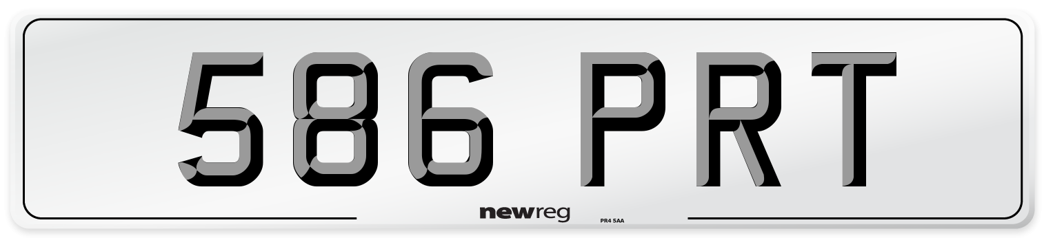 586 PRT Number Plate from New Reg